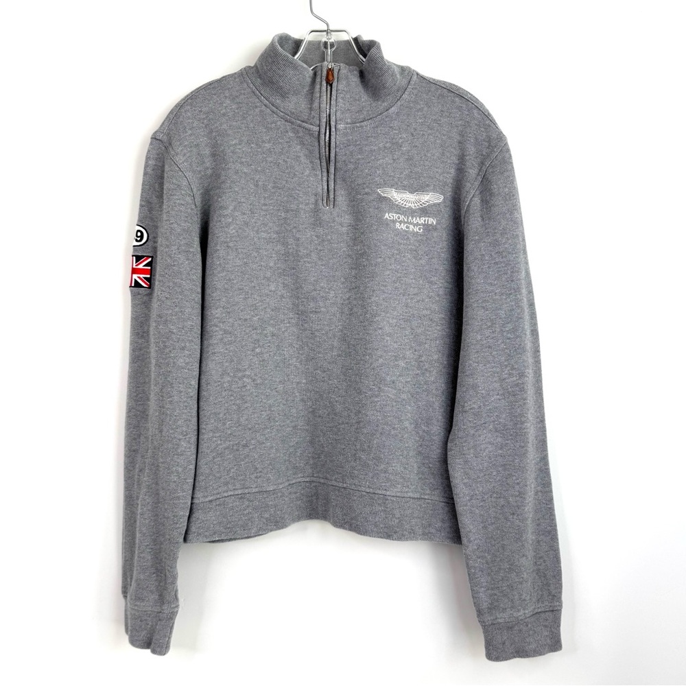 Hackett London Aston Martin Racing Pullover Large Mock Turtleneck 1/4 Zip - Picture 1 of 15